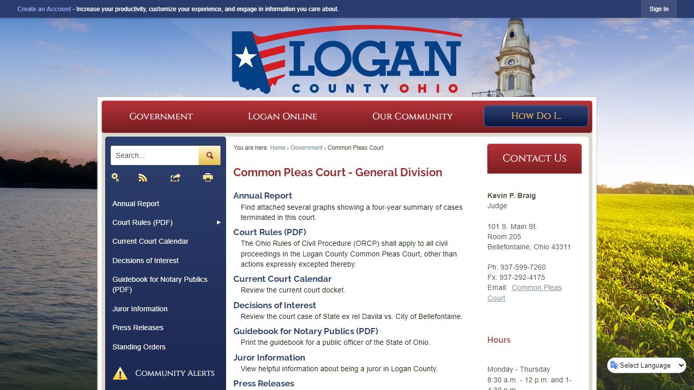 Common Pleas Court - General Division - Logan County, Ohio